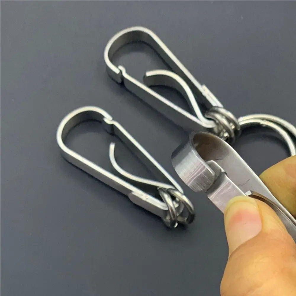 Business Style Carabiner Key Clip Theft-resistant Smooth Stainless Steel Men Key Rings Polishing Anti-fingerprint Car Key Chain Zpaxo