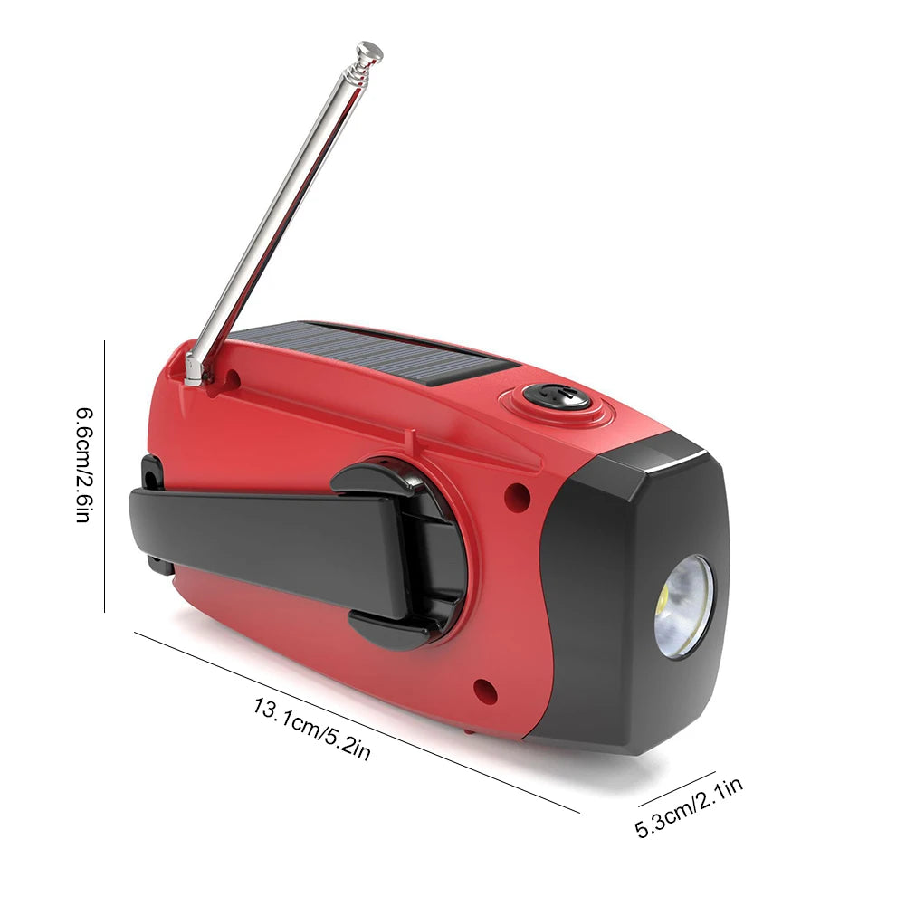 2000mAh Portable Solar Hand Crank Radio Multifunctional USB FM AM WB