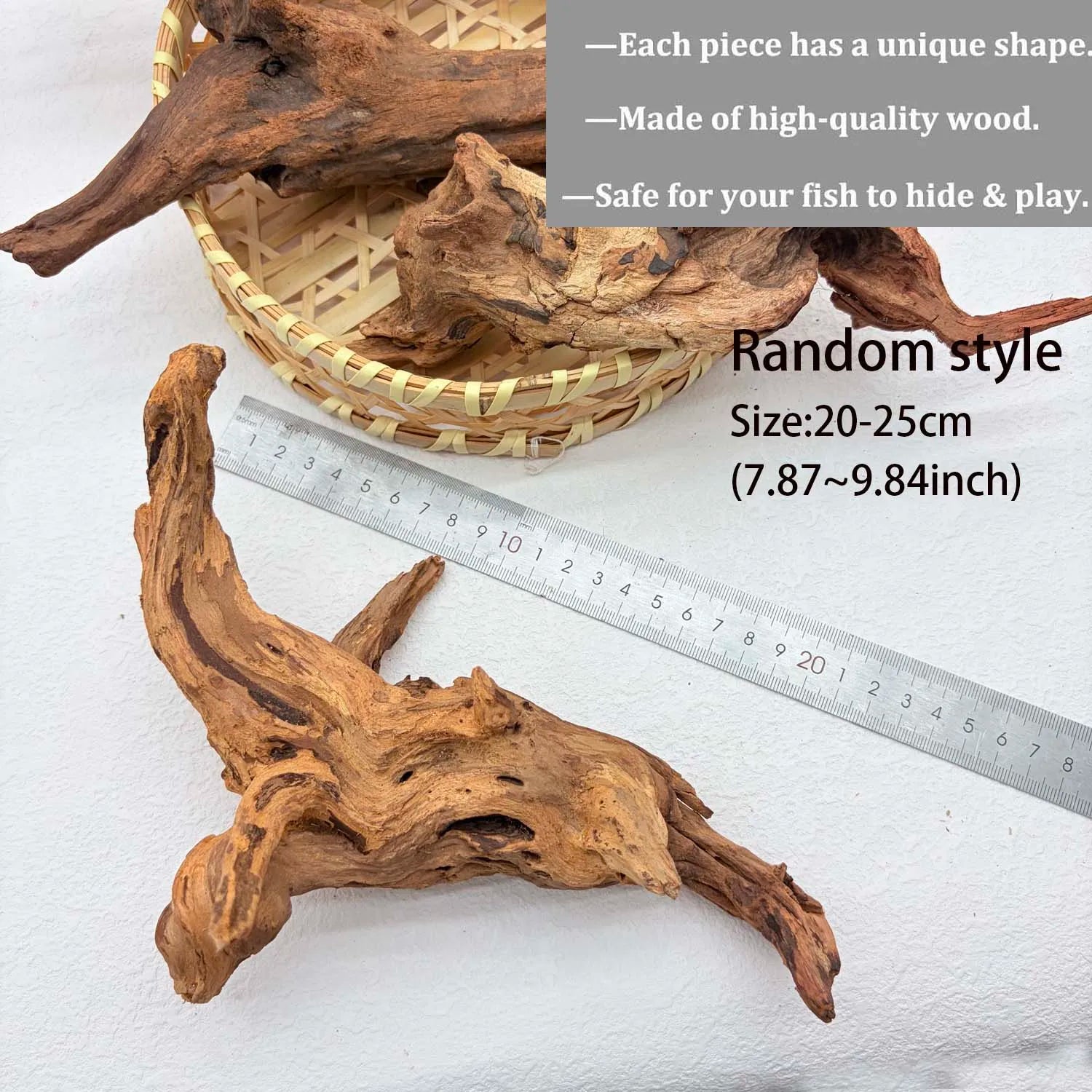 Aquarium Driftwood 1PC Natural Trunk Driftwood Assorted Branches Wood Decor Terrarium Ornament Fish Tank Decoration Zpaxo 1PC 20-25CM