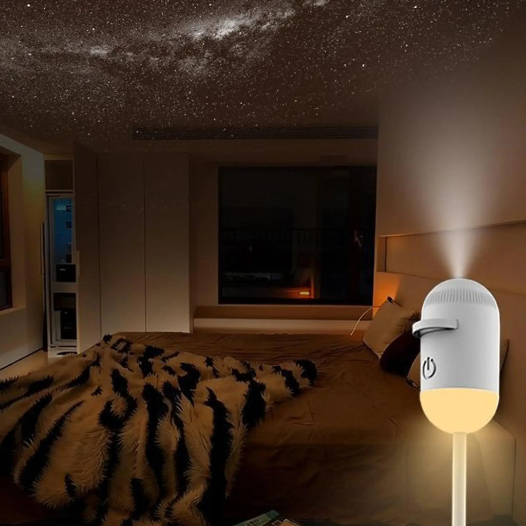 1 Usb Mini Galaxy Star Projector Night Light 12 Films Starry Sky