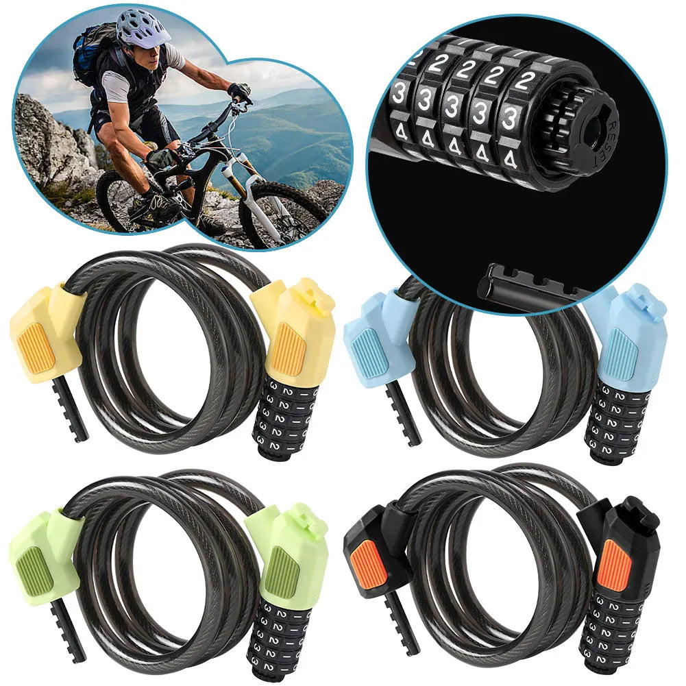 5 Digit Password Lock Anti-theft Portable Mountain Bike Safety