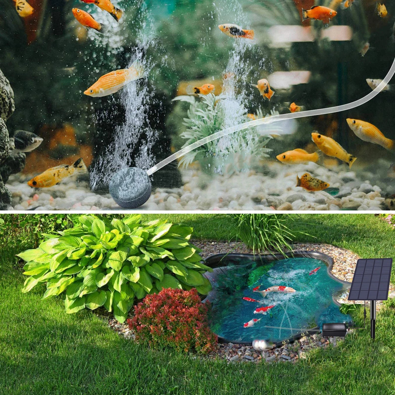 Plug-in Solar Oxygen Pump Fish Tank Oxygenator Aquarium Aerator Air