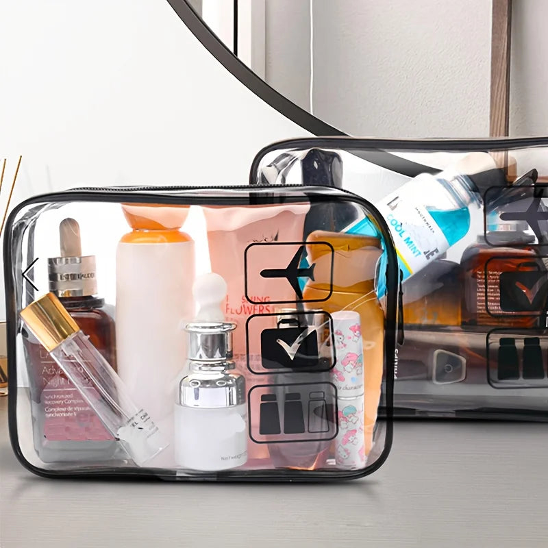 Cosmetic Pouch Clear Toiletries Bags Carry Airport Airline Compliant