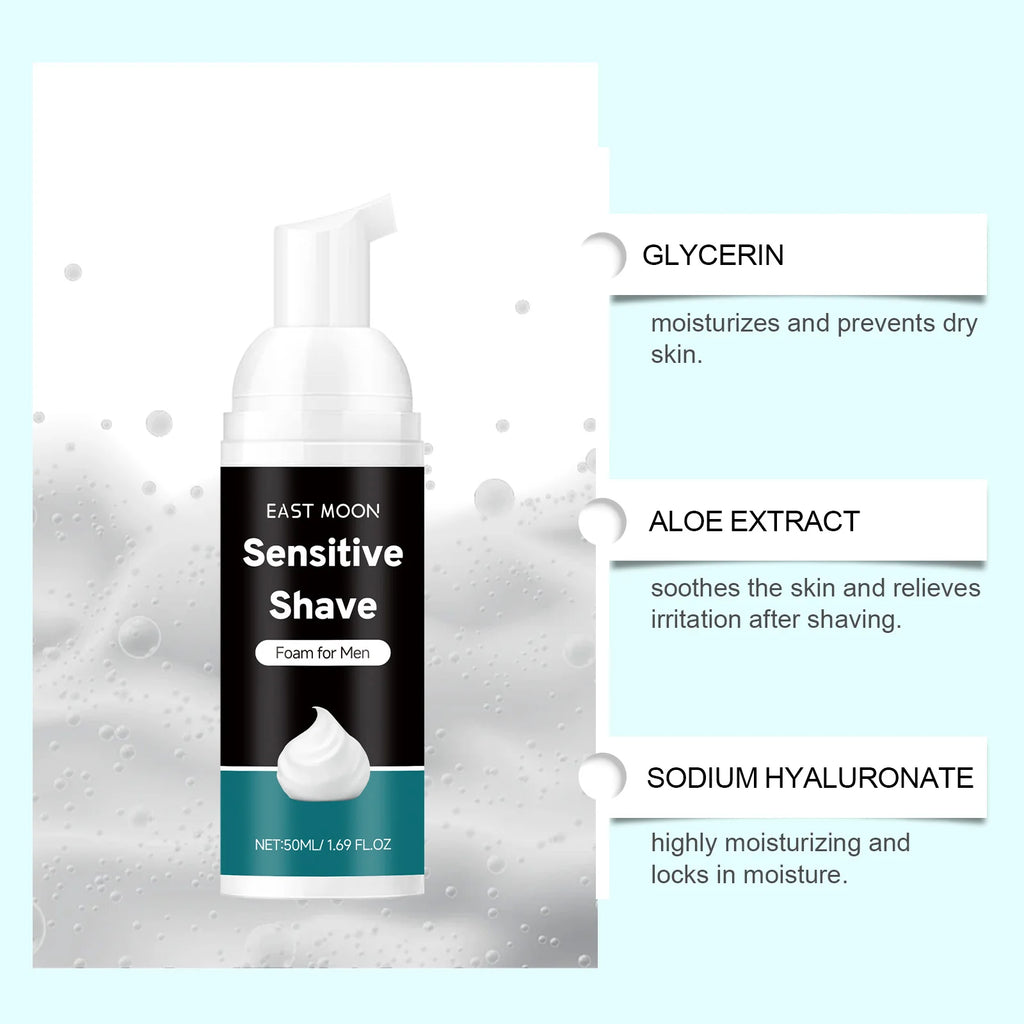 50ml Aloe Shaving Mousse for Men Keep Refresh Comfortable Softening Beard Not Irritaing Deep Cleaning Shave Skin Care Cream Zpaxo
