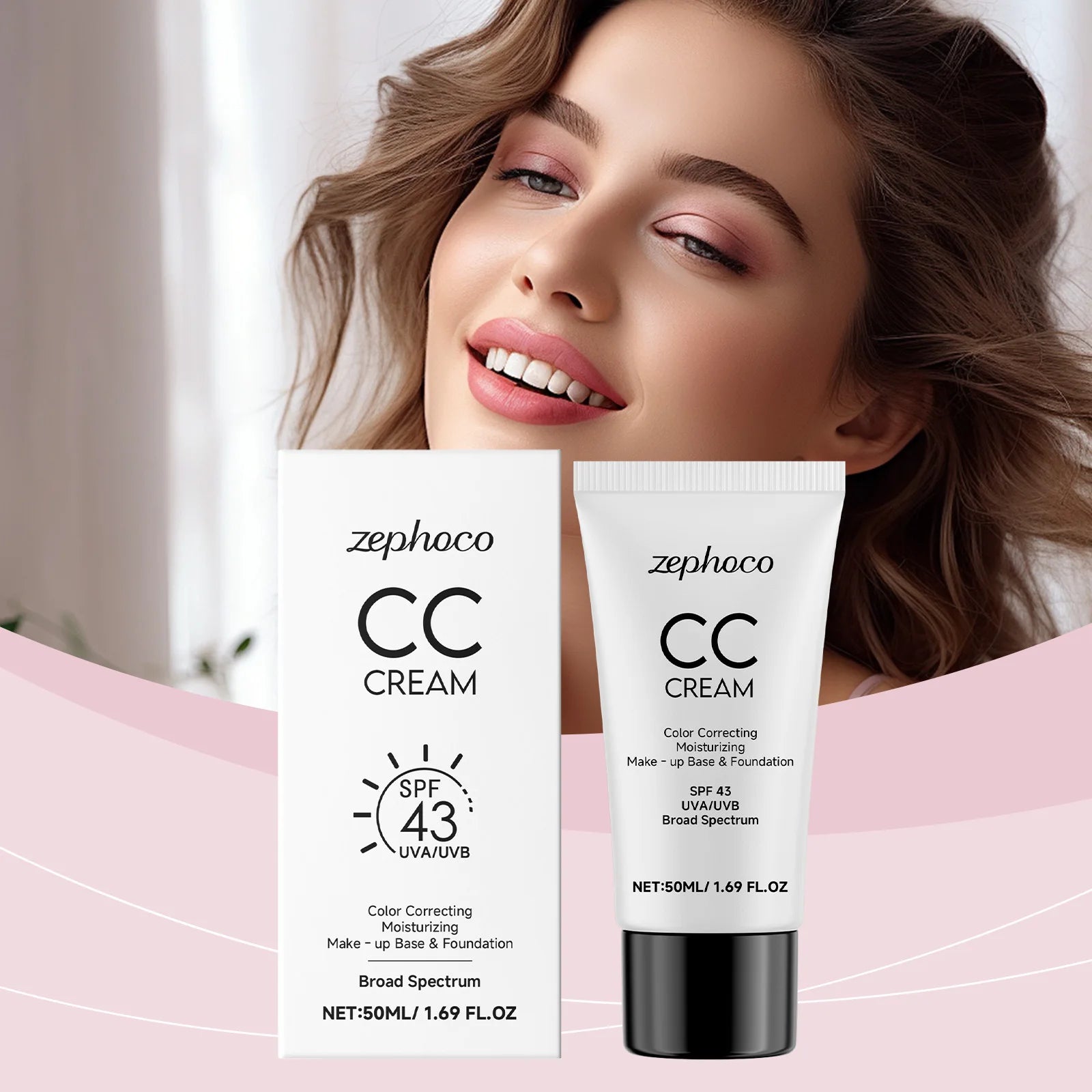 Zephoco CC Cream SPF 43 Hydrating Foundation – Even Skin Tone CC Cream Foundation Zpaxo
