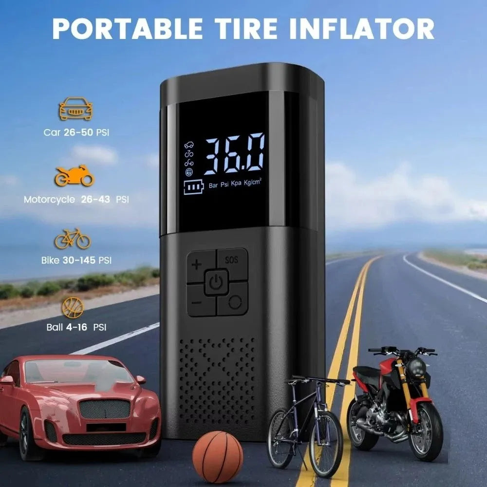 Wireless Design Car Air Pump Pressure Gauge Digital Display Portable Zpaxo