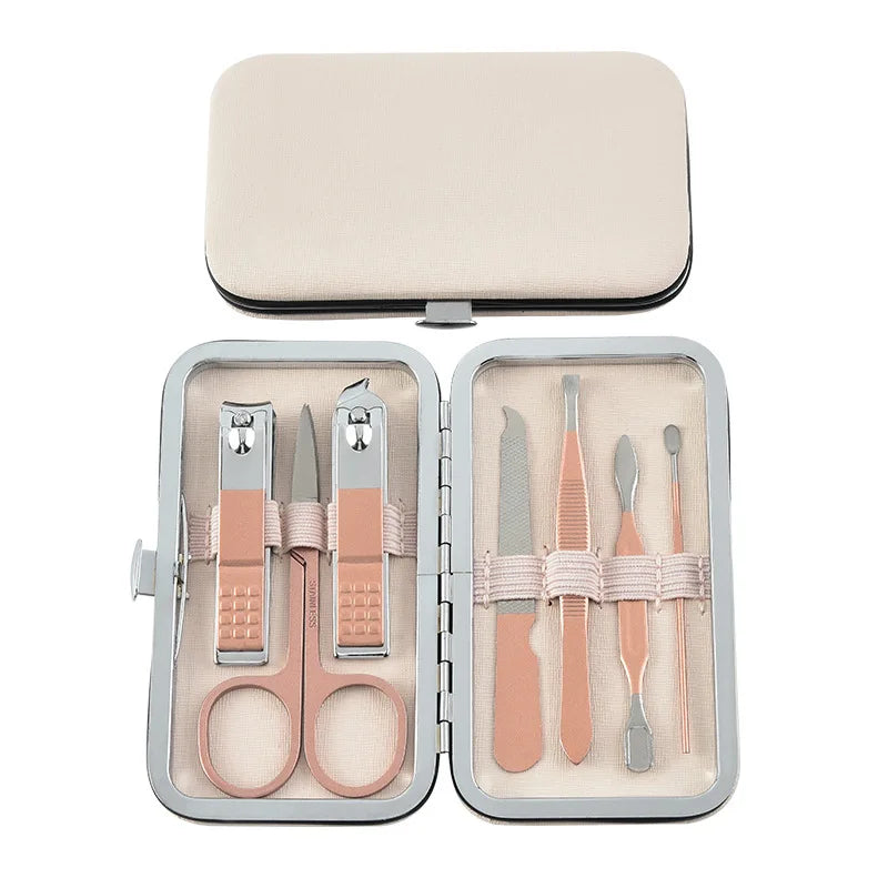 Nail clipper set - suitable for both men and women. Household nail scissors and clippers for nail filing. Ear pick for ear clean Zpaxo style b-7pcs