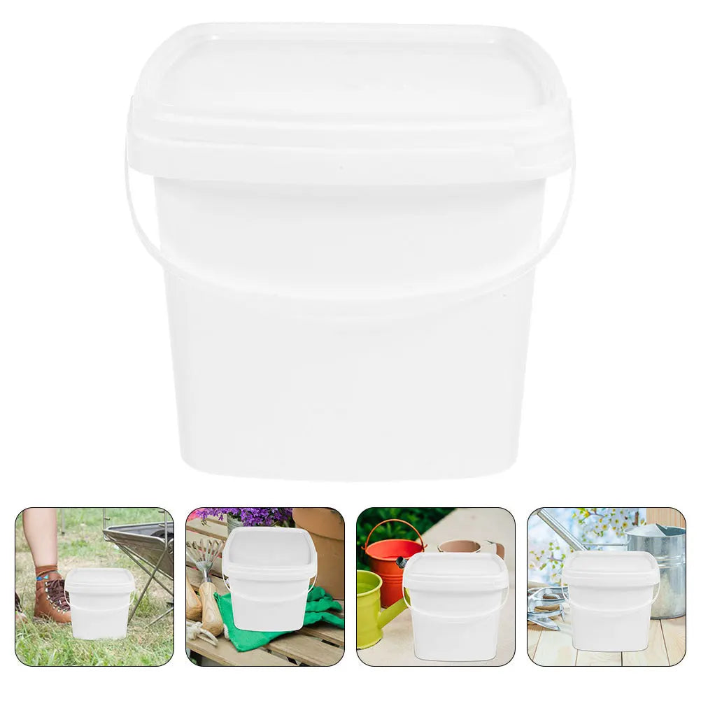Plastic Bucket Handle Lid Reusable Water Container Portable Packaging