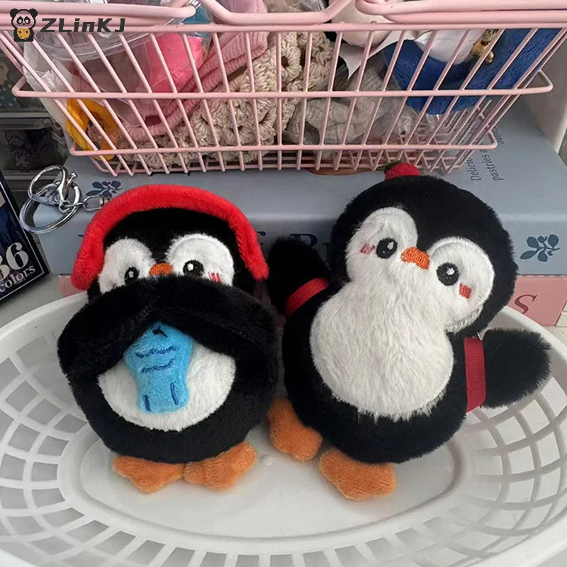 ▶1pcs 10cm Cartoon Penguin Plush Toy Keychain Backpack Pendant Bag Decor Kid Gift Zpaxo