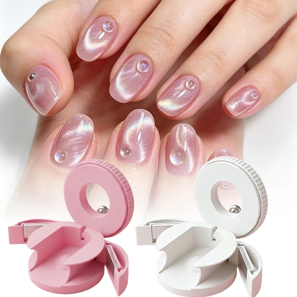 Upgrading Fully Automatic Spinning Cat Eye Magnet Strong Magnetism Zpaxo White And Pink-2Pc