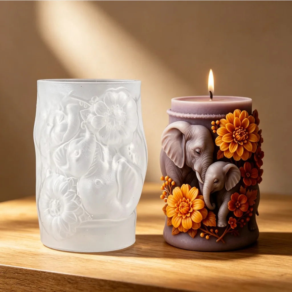 3D Elephant Silicone Candle Mold – Resin & Aromatherapy Craft Silicone Candle Mold Zpaxo