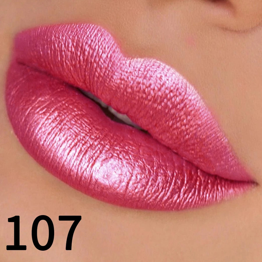 19 Colors Glitter Lipstick Hydrating Red Pink Sparkling Shine Lip Zpaxo 107