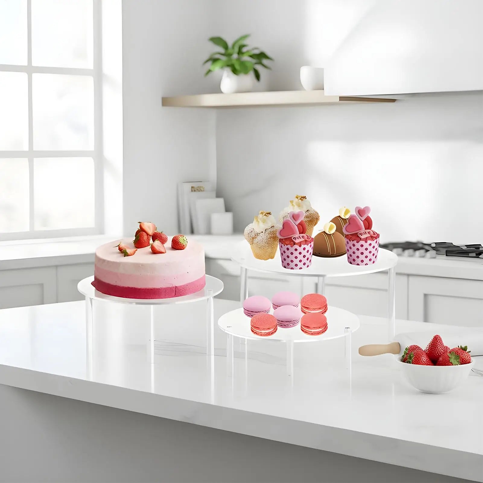 Cupcake Stand 3 Serving Dessert Display Holder Acrylic Birthday Cake