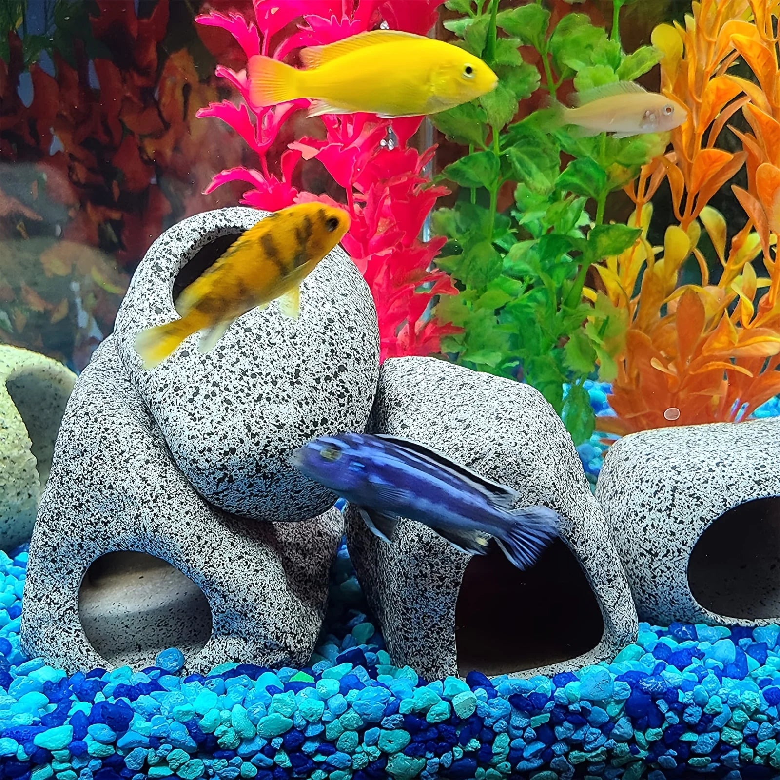 Aquarium Cave Fish Tank Decorations Add Natural Touch Decorative Rocks Zpaxo