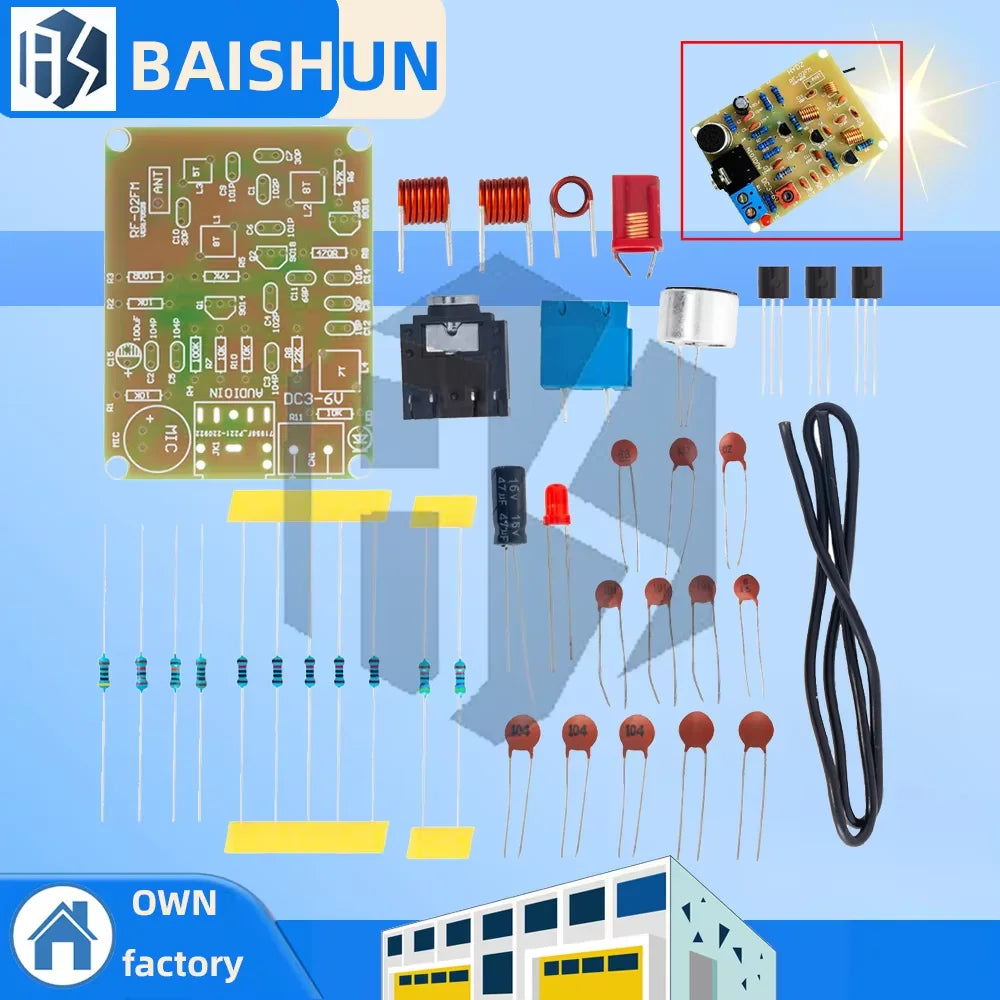 3.6V Wireless Microphone Module, 88-108MHz FM Transmitter DIY Kit with PCB for Electronic Hobby Projects Zpaxo