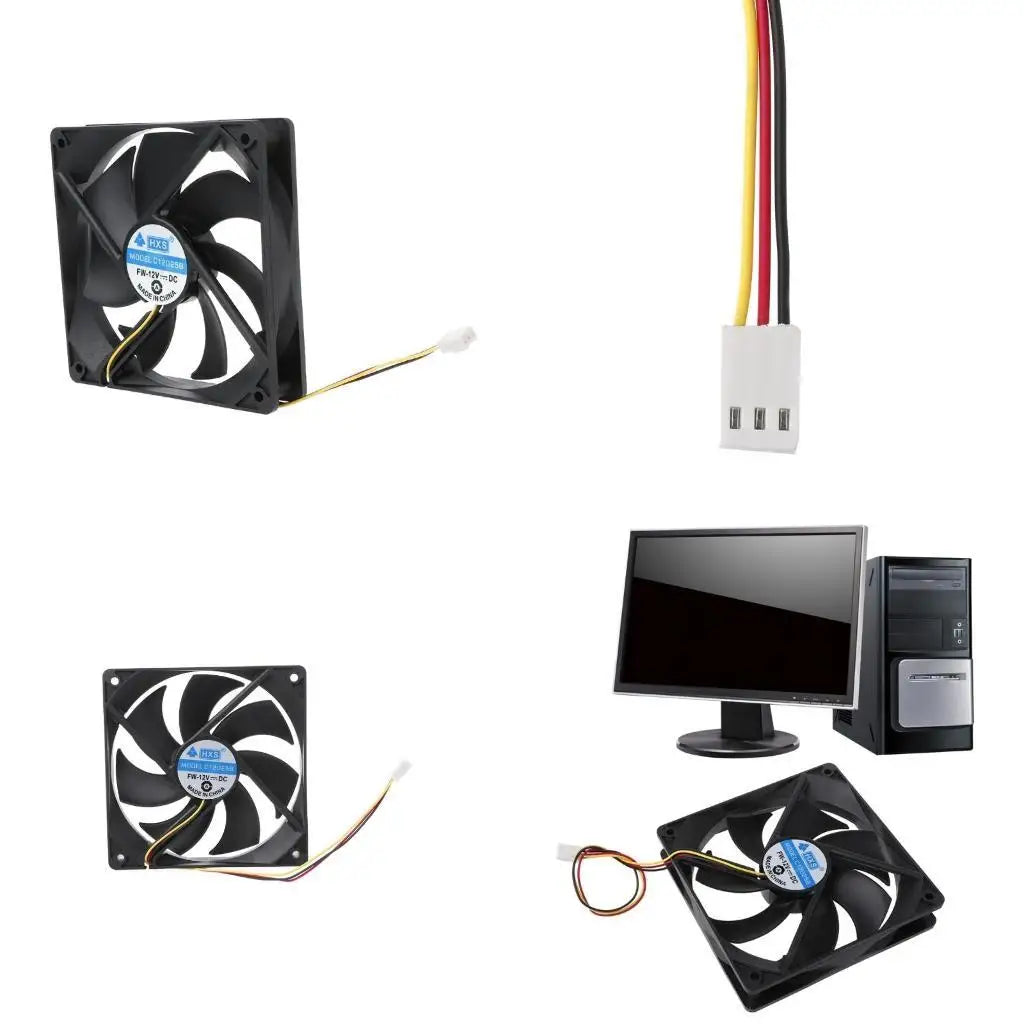 652F 12V Cooling Fan 12025 12cm Radiator Fan Large Air Volume Cooler Silent Fan 7 Blade Zpaxo Black China Mainland