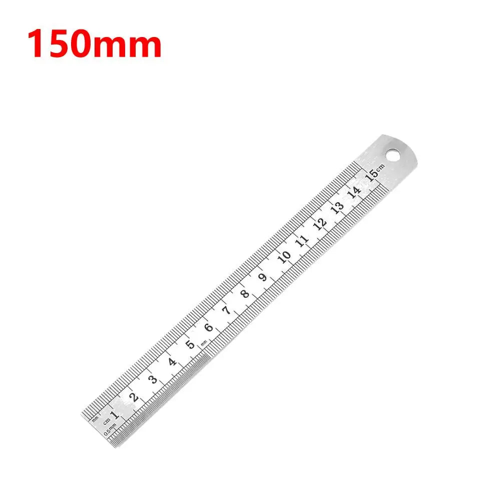 Metal Ruler Stainless Steel Straight Ruler Measuring Stationery Drafting Accessories Hand Measuring Tool School Office Supplies Zpaxo 150mm