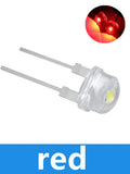 100Pcs 8mm F8 Straw Hat LED Diode, 0.5W 3.0-3.2V Super Bright White Wide-Angle Clear LED Zpaxo Red