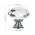 16Pcs/set Transparent Crystal Door Knobs Hardware Diamond Shape Design Crystal Glass Knobs Cupboard Drawer Pull Wardrobe Handles Zpaxo 40mm 16pcs