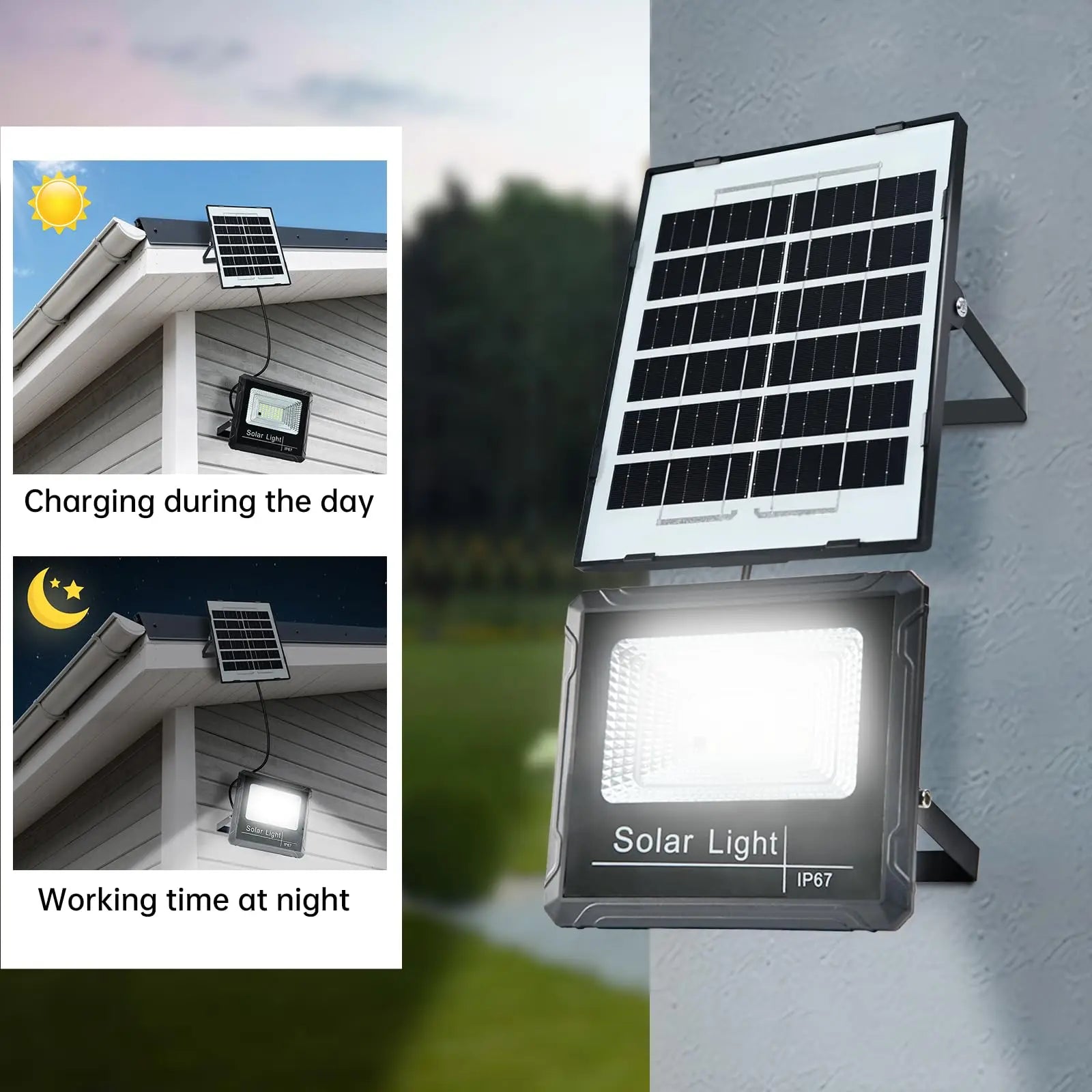 50W Brightness Solar Street Light Outdoor Flood Remote Reflector Zpaxo