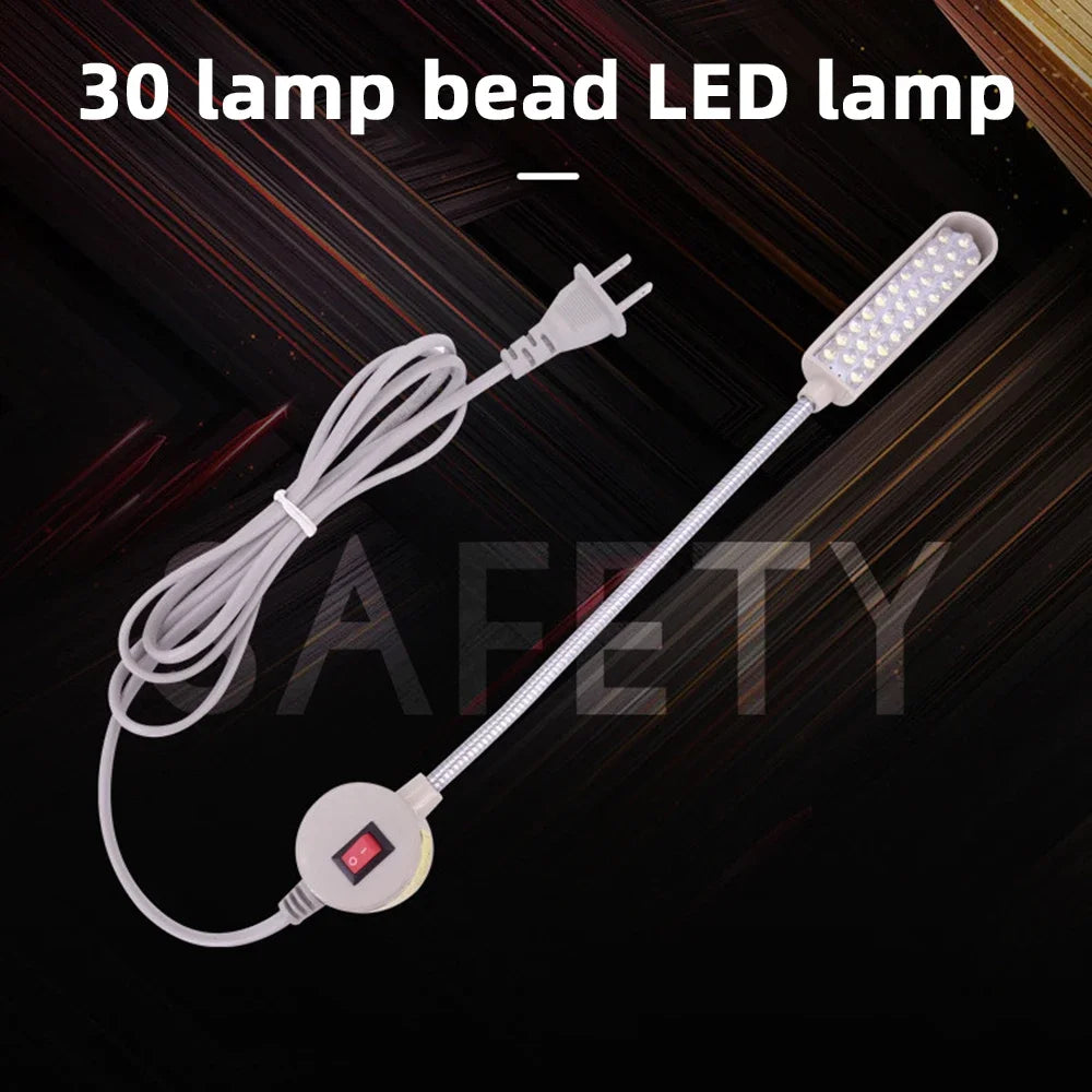 30 LED Industrial Sewing Machine Lamp with 360° Flexible Gooseneck Work Light Clothing Machine Accessory Zpaxo