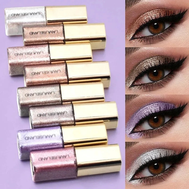 Pearl Liquid Eyeshadow Natural Smokey Silver Fine Shimmer Diamond Glitter Eye Shadow Eyelid Waterproof Highlighter Beauty Makeup Zpaxo