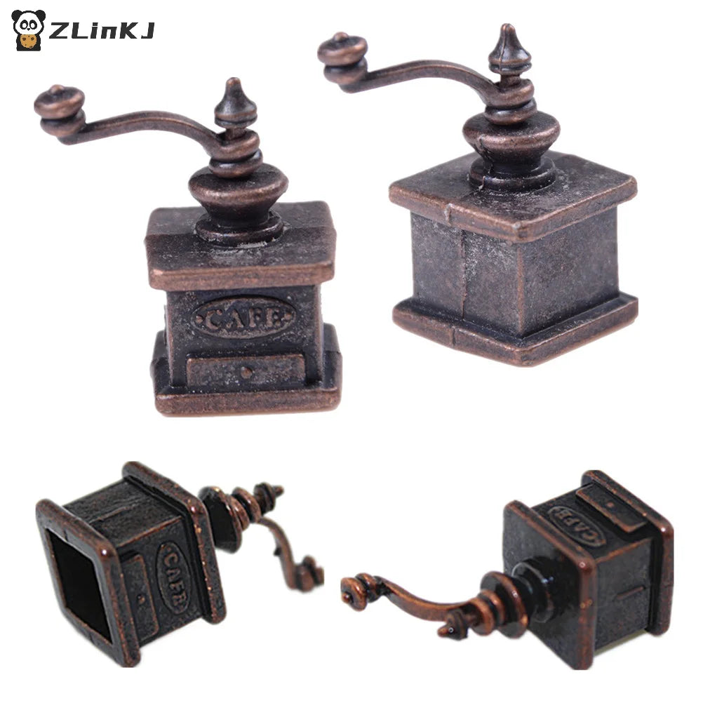 ▶1Pc 1/12 Dollhouse Miniature Kitchen Vintage Coffee Grinder For Doll Gift Zpaxo
