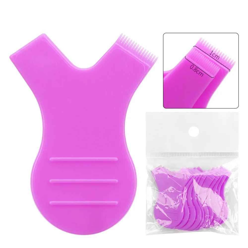 10PCS Reusable Soft Plastic Eye Lash Lift 8 Colors Y Shape Eyelashes Curler Eye Lash Brush Makeup Zpaxo Purple