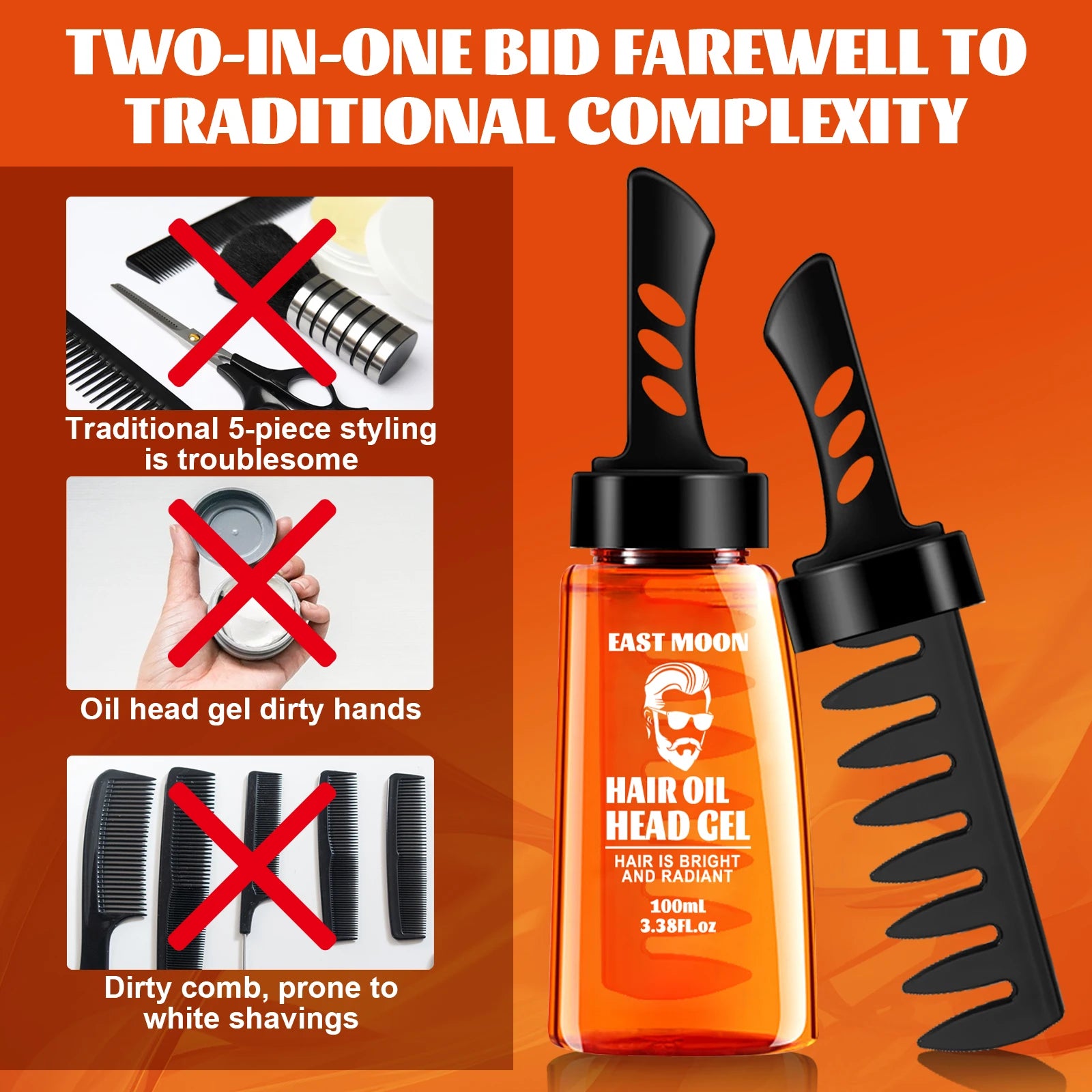 Jaysuing 2-in-1 Men's Hair Wax Gel with Wide Tooth Comb Hair Wax Pomade Zpaxo