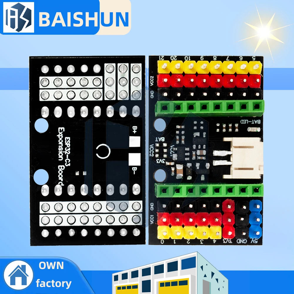 ESP32-C3 Supermini IO Breakout Expansion Board Sensor Control Lithium Zpaxo 5pcs