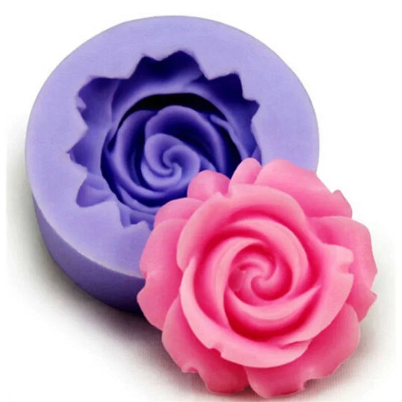 3D Rose Chocolate Mold Fondant Cake Decorating Tools Silicone Soap s Zpaxo
