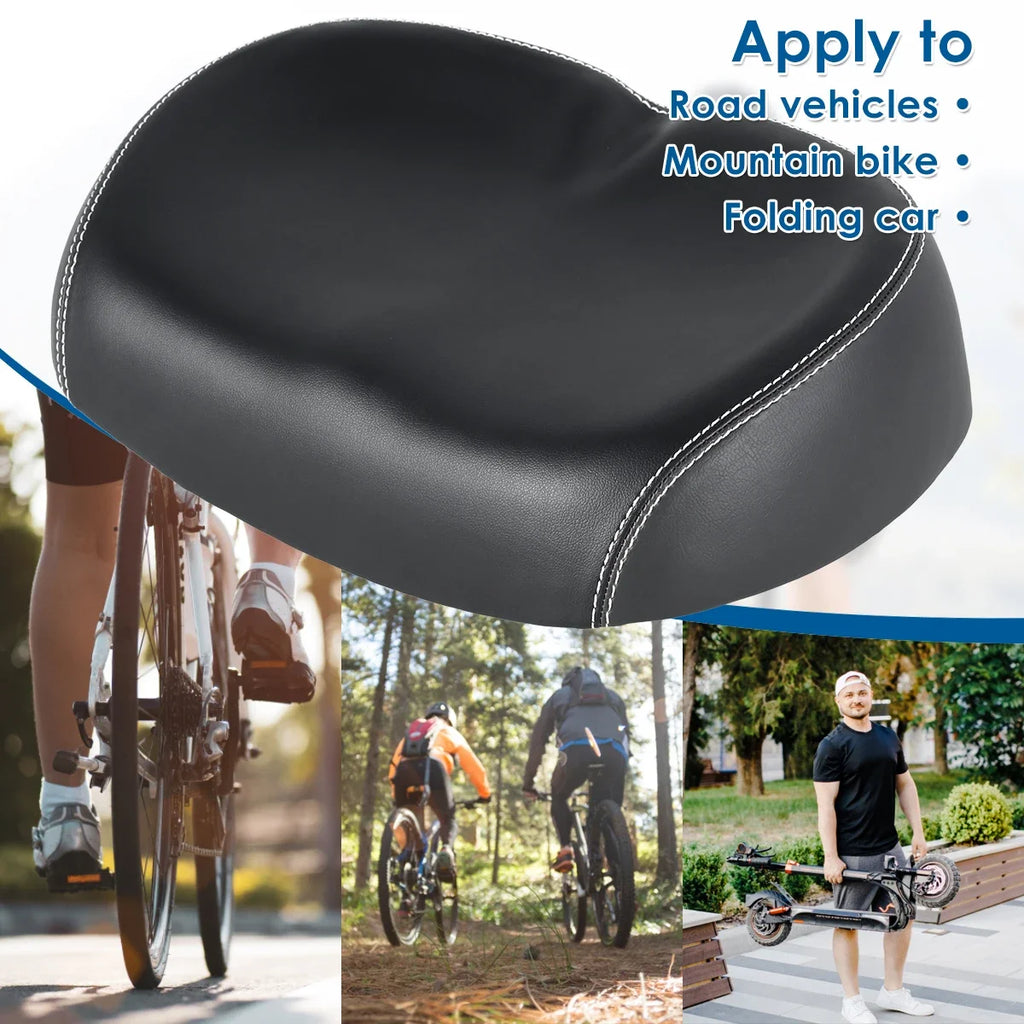 Bicycle Seats PU Waterproof Large Noseless Bike Saddle Shock-Absorbing Comfortable Foam Widened Soft Cushion for MTB Road Bike Zpaxo Default Title
