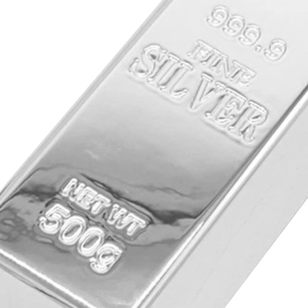 Fake Silver Bullion Realistic Silver Bar Simulated Silver Brick for Funny Gifts Halloween Party Favor Home Decor Holiday Zpaxo