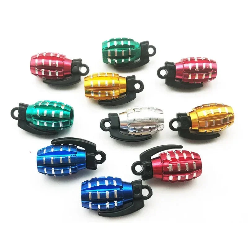 Grenade Aluminum Tire Valve Stem Caps 4-Pack – Car, Bike & Truck