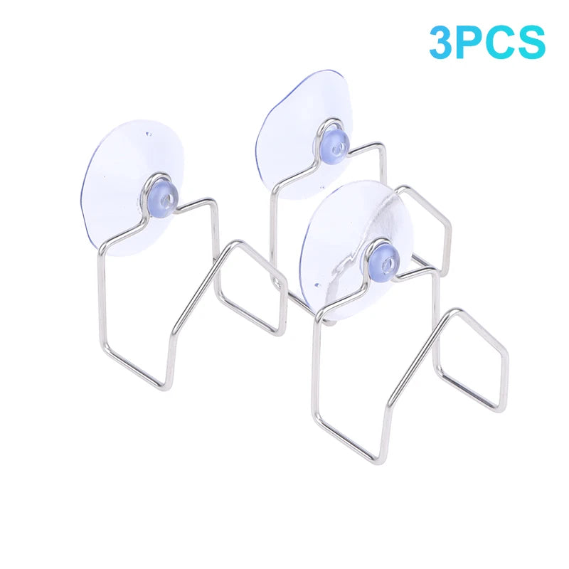 1/2/3Pcs Stainless Steel Drain Rack Suction Cup Cleaning Cloth Shelf Dish Drainer Sponge Holder Sink Kitchen Organizer Zpaxo 3Pcs