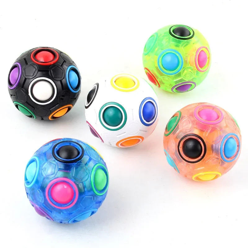 Magic Rainbow Puzzle Ball 3D Color Matching Brain Teaser Fun Stress Reliever Cube Toy for Kids Teens & Adults Zpaxo