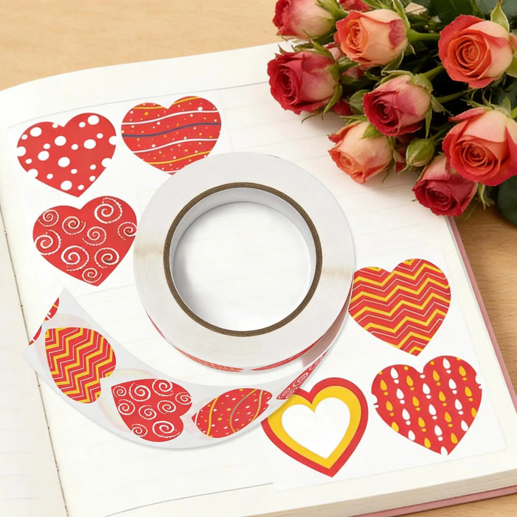Valentine Heart Stickers 500 Pieces Heart Shape Labels Decals Decorative Sticker For Wedding Birthday Party Classroom Zpaxo