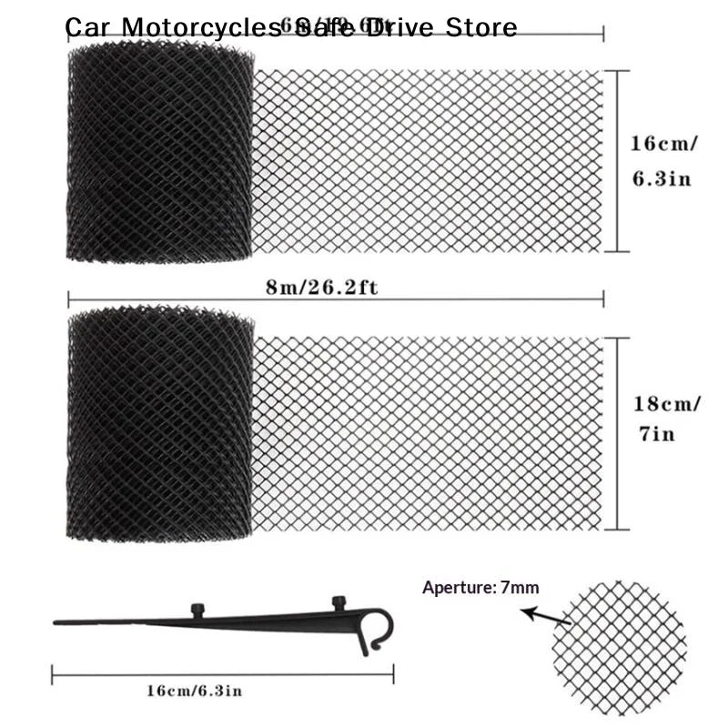 Gutter Guard Mesh Roll 10 Hooks Plastic Leaffilter Bird Blocker Net