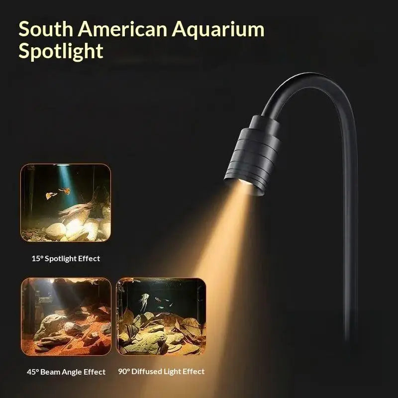 1Pcs 3W South American Aquarium Spotlight Zoomable LED Fish Tank Lamp Zpaxo
