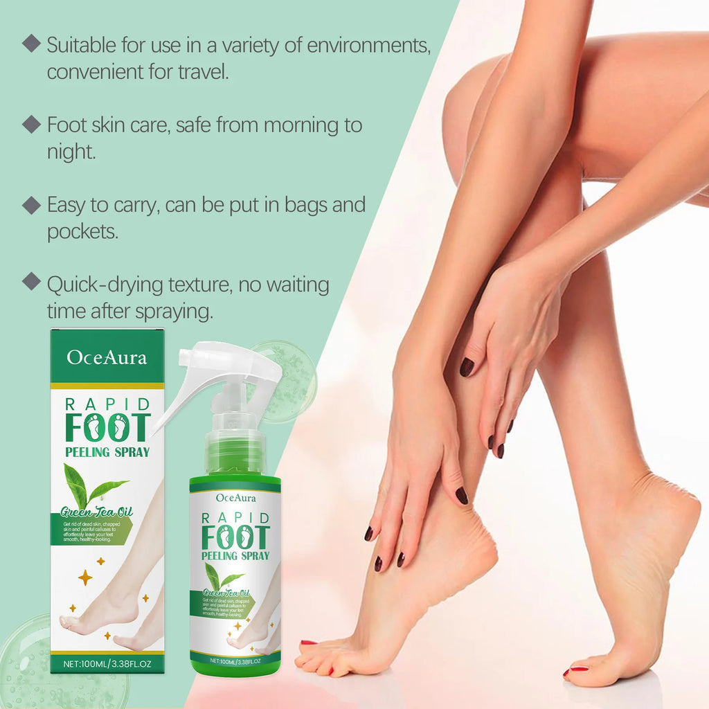 Foot Peeling Spray Gentle Moisturizing Improve Dryness & Heel Cracking Rermove Dead Skin Exfoliating Foot Moisture Spray Zpaxo