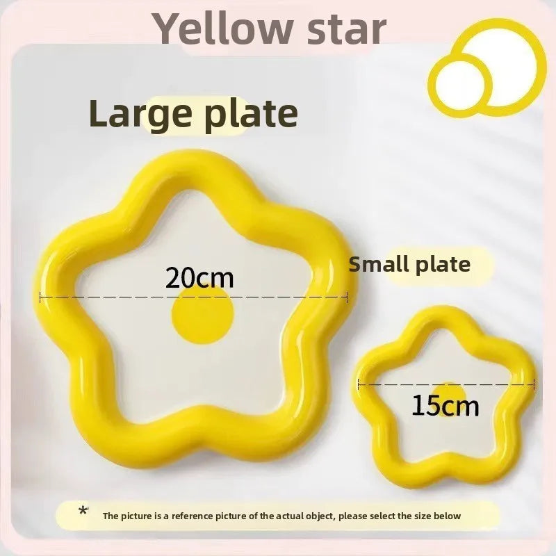 Cat Bowl Canned Bowl Cat Food Bowl Ceramic Pet Dog Bowl Cat Rice Bowl Drinking Water Bowl Not Easy To Knock Over Large Diameter Zpaxo Stars yellow 15cm