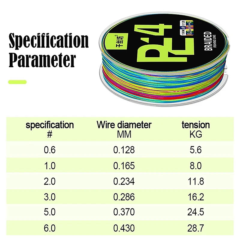 100M 4-Strand PE Braided Fishing Line – Salt & Freshwater