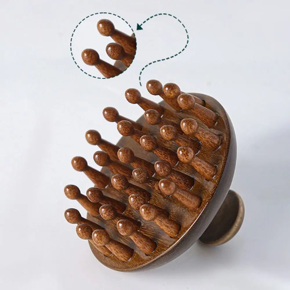 28 Nails Head Massage Comb Multifunctional Circular Tooth Wood Blood Zpaxo