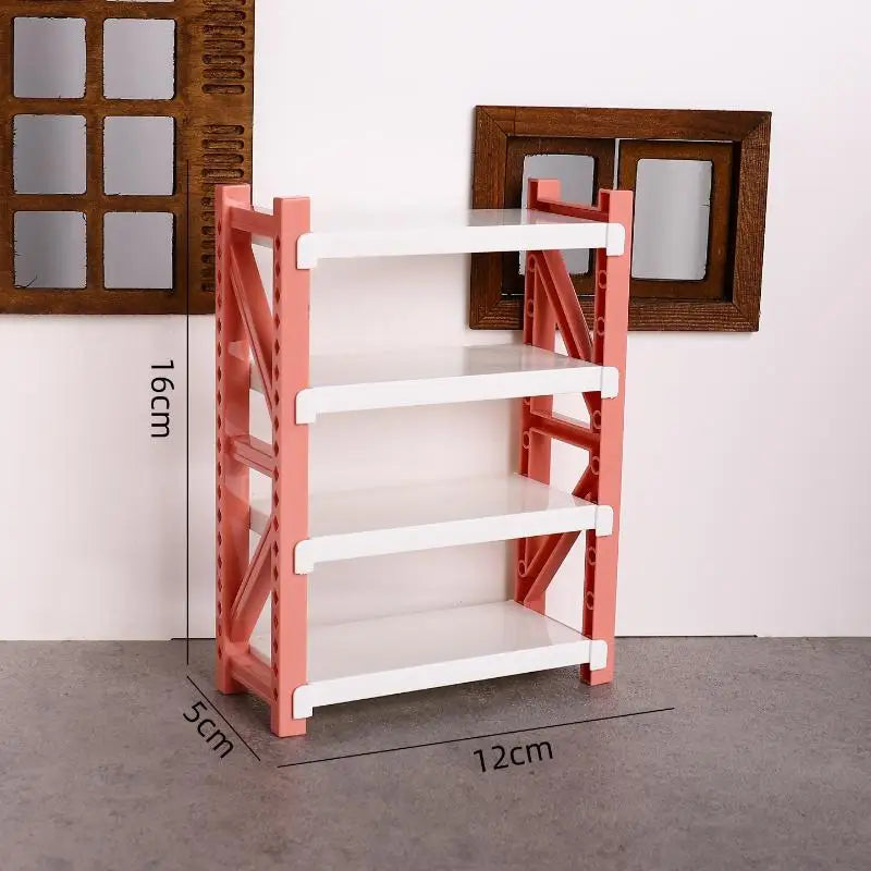 1 12 Scale Dollhouse Simulation Storage Shelves Warehouse Racks Model Zpaxo Pink
