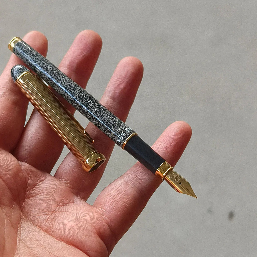 Old Stock Rare Yongsheng 524 Fountain Pen Metal Rod Marble Pattern Writing Office Stationery Collection Nostalgia NIB 0.5MM Zpaxo