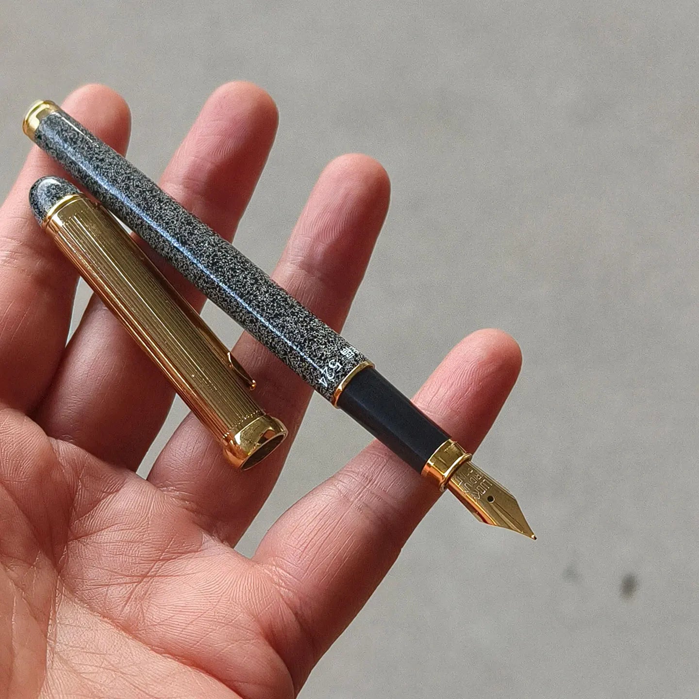 Old Stock Rare Yongsheng 524 Fountain Pen Metal Rod Marble Pattern Writing Office Stationery Collection Nostalgia NIB 0.5MM Zpaxo