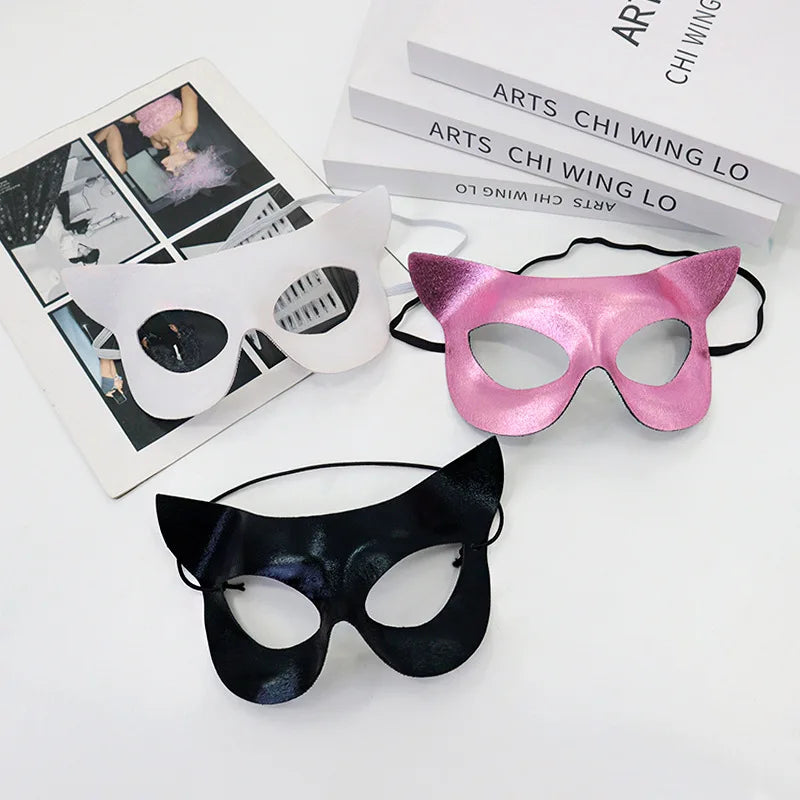PVC Cat Fox Eye Masquerade Mask – Women's Venetian Half Mask