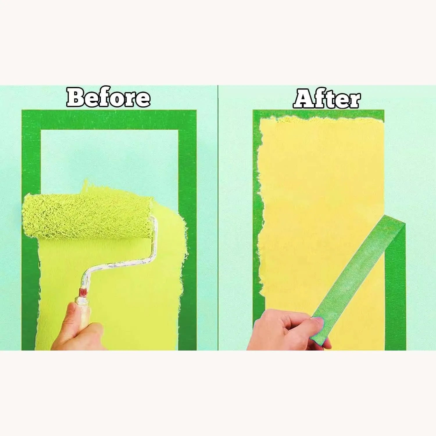 Green Painter's Masking Tape Multipack – 3 Sizes, Clean Release Painter's Masking Tape Zpaxo