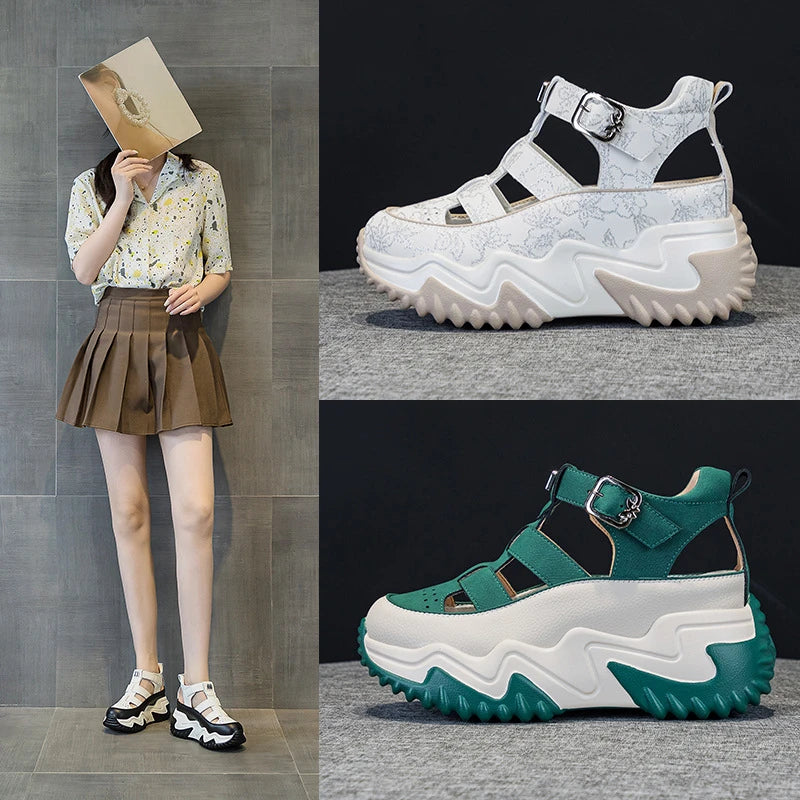 Womens Platform Gladiator Sandals 2026 Summer Hollow Out Wedge Heel Zpaxo