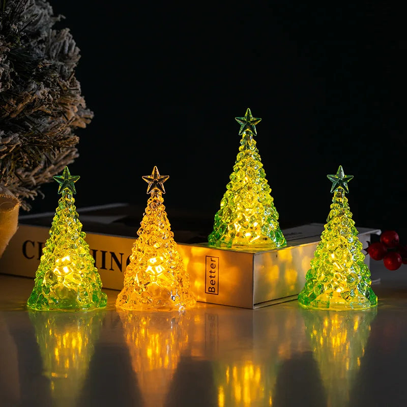 LED Glowing Christmas Tree Desktop Decorations Xmas Day Party Decor Zpaxo